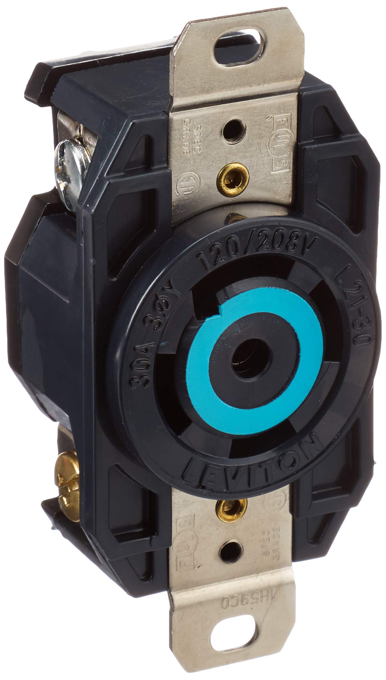 Leviton 2810 30 Amp 1 8 Volt 3py Flush Mounting Locking Receptacle Industrial Grade Grounding V 0 Max Black Electric Plugs Amazon Com