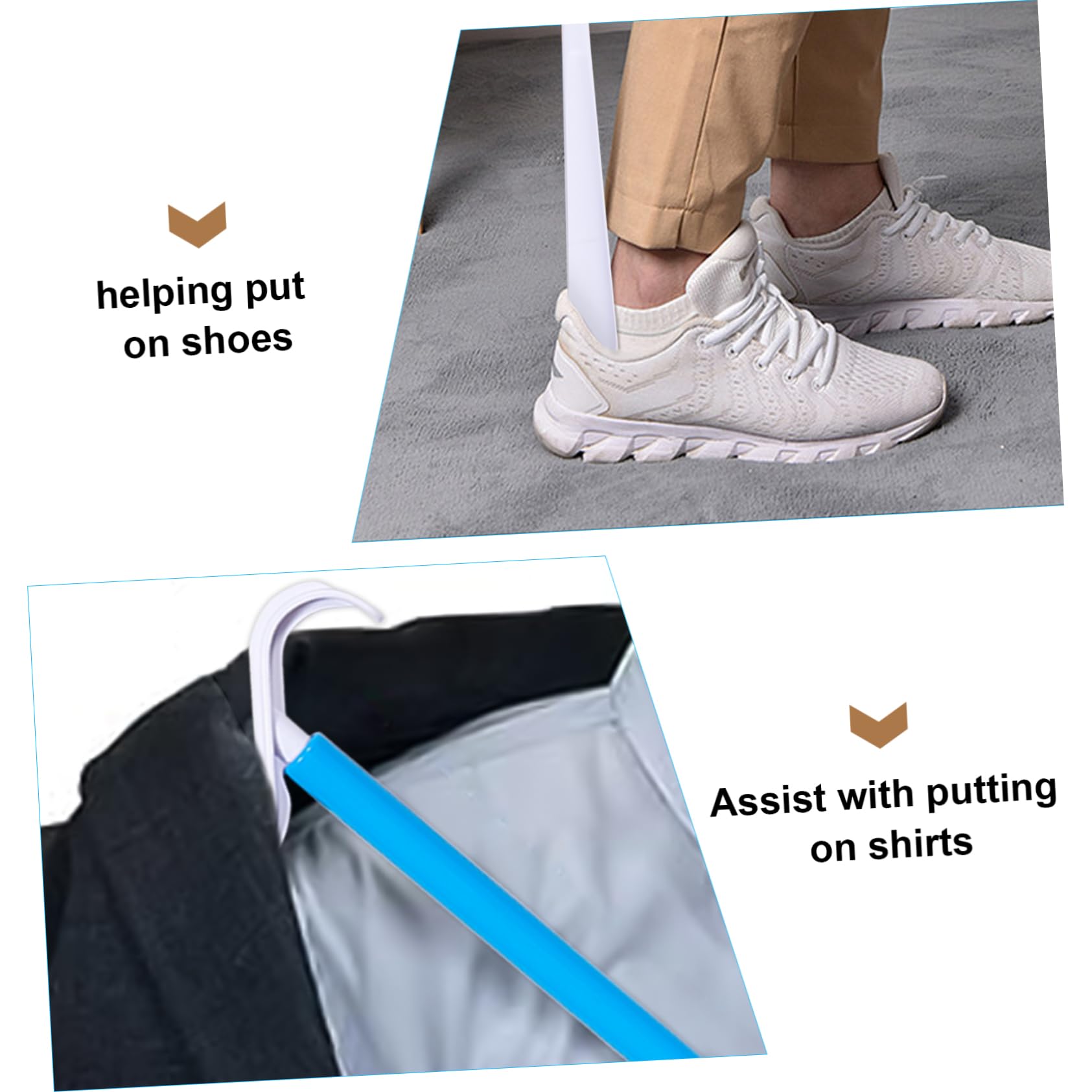 HOMSFOU Bastón para Vestirse Ayuda para Quitar Calcetines y Zapatos Calzador de Abs Adecuado para Personas Mayores y Discapacitadas en Vestirse y Viajes