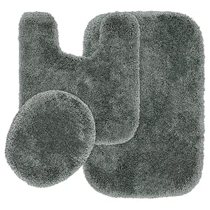 TRP Luxurious 3 Piece Super Soft and Fluffy Bathroom Rugs Non Slip 21 W X 34 Size Heavyweight