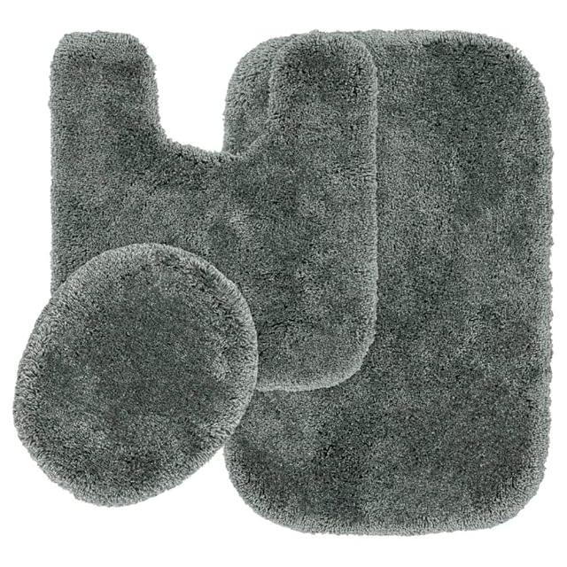 TRP Luxurious 3 Piece Super Soft and Fluffy Bathroom Rugs Non Slip 21 W X 34 Size Heavyweight