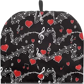 Heart Music Notes Tea Cozy for Teapot Insulated Teapot Cover Tea Cosy Cotton Teapot Cozy Cover Insulated to Keep Warm for Home Kitchen Decorative