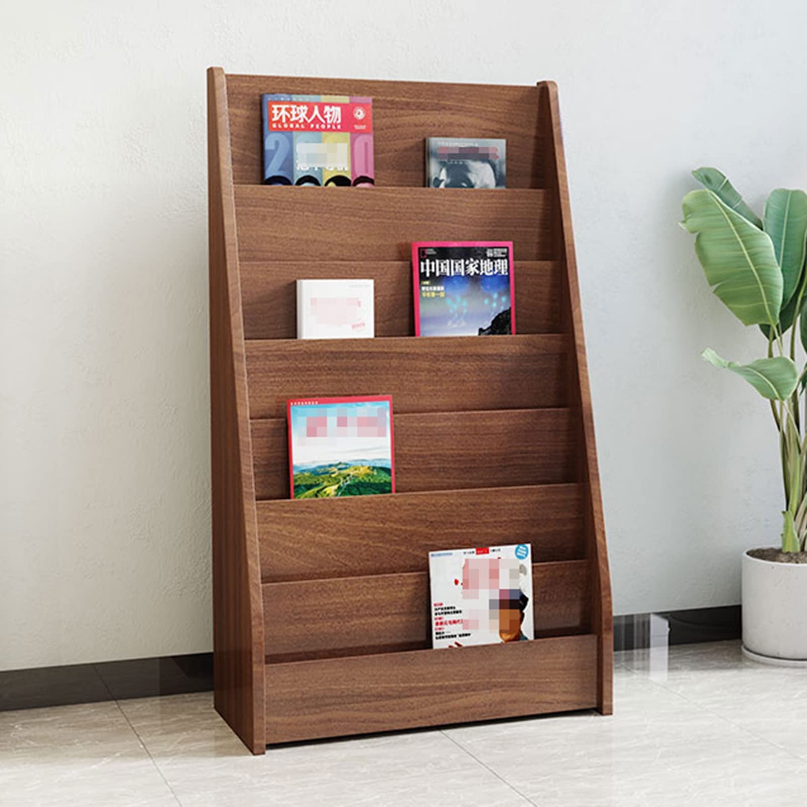 CGCSYZ Wooden Magazine Storage Racks, Large Storage Space Newspaper Book Stands, Home Office Mall Store Brochure Display Stand, Easy to Assemble
