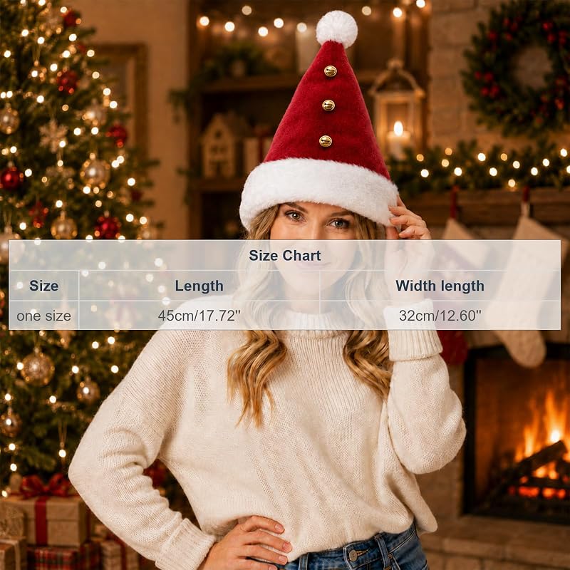 Generic Santa Hats Adult Plush Bell Womens – Bells That Sit Close to the Panel