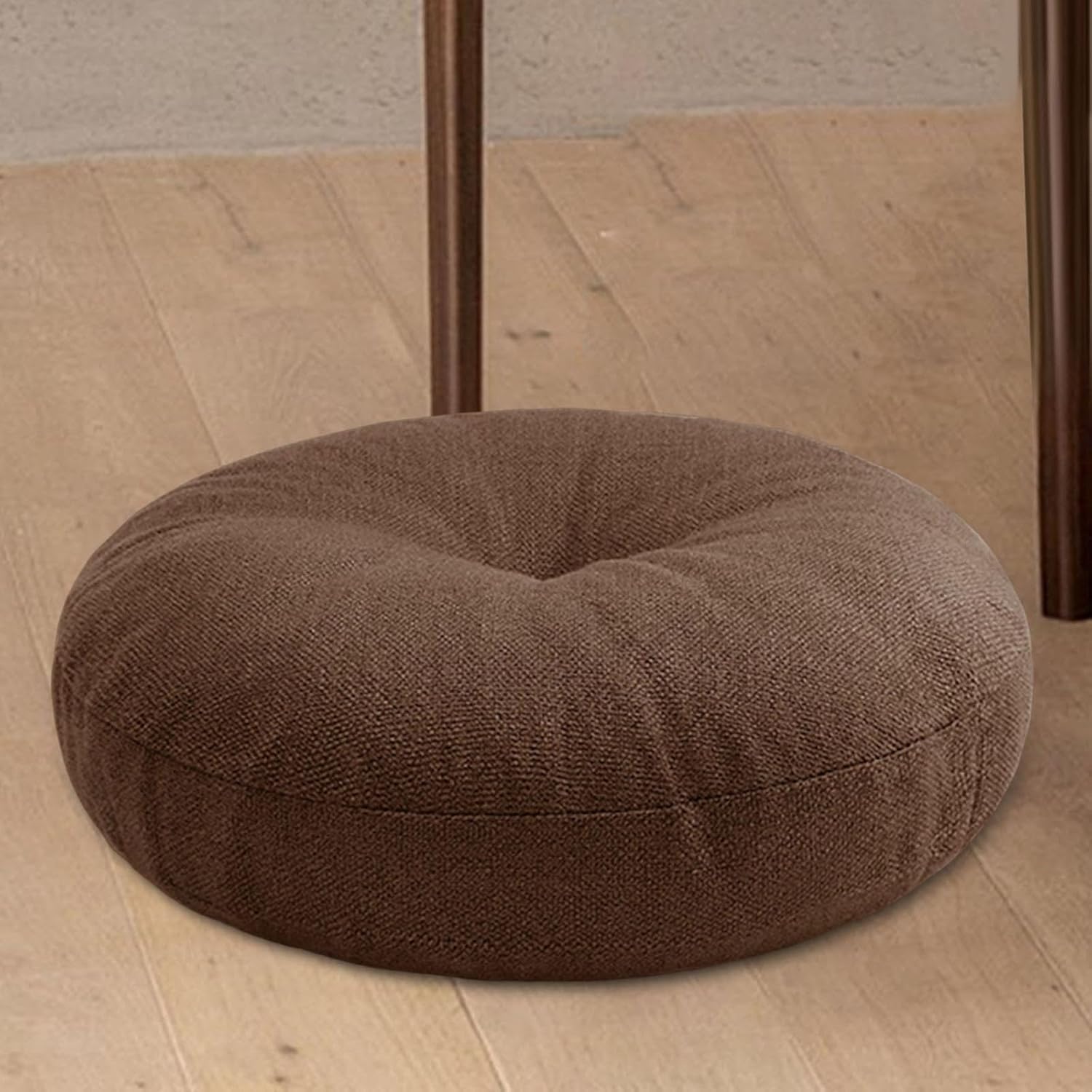 Lote de cojín y Esterilla de meditación, Cojín Redondo del Suelo de la meditación Tatami Lavable a máquina for oración sofá Silla Multicolor(Coffee)