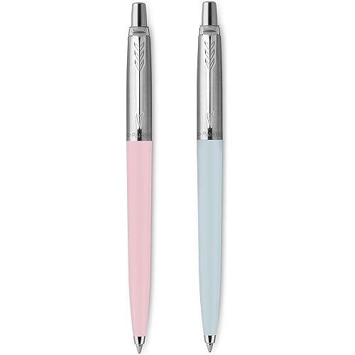 PARKER Jotter Originals Ballpoint Pen Pastel Collection | Pink & Blue 50s Finishes | Medium Point | Blue Ink | 2 Count