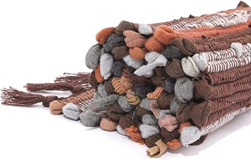 Miniatura 21 de 2 alfombras de algodón de 2 x 3 pies + 2 x 4.2 pies con borlas, alfombra de baño tejida lavable, alfombra de baño, alfombras para cocina, sala