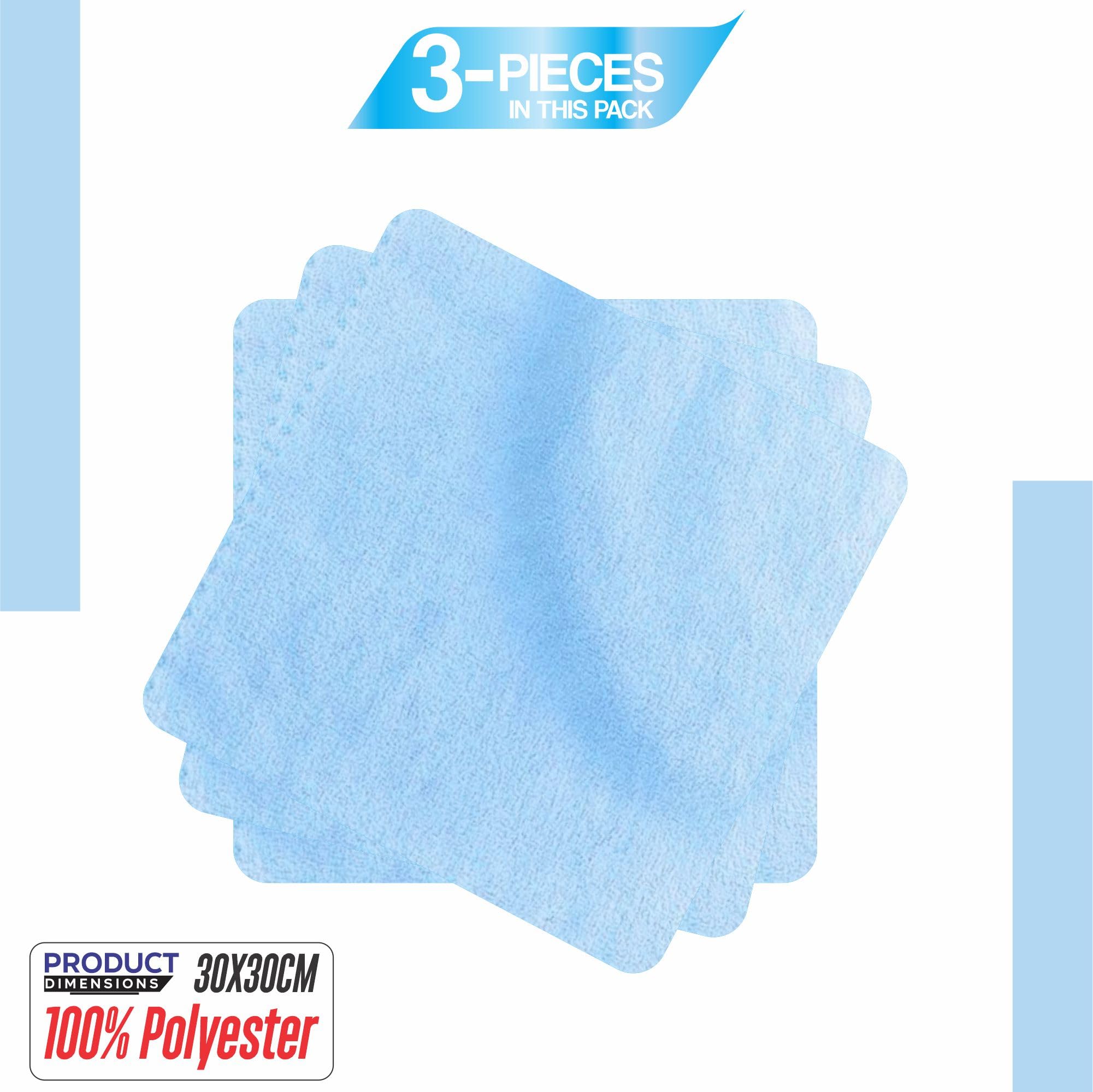 Baby Face Cloth Super Soft Baby Face Washing Cloths Child Face Cleaner Bath Feeding Shower Towel Flannel Wipe For Babies Toddlers Boys Girls Bath Essentials Assorted Colour 30cm x 30cm (Pack Of 3) - Image 2