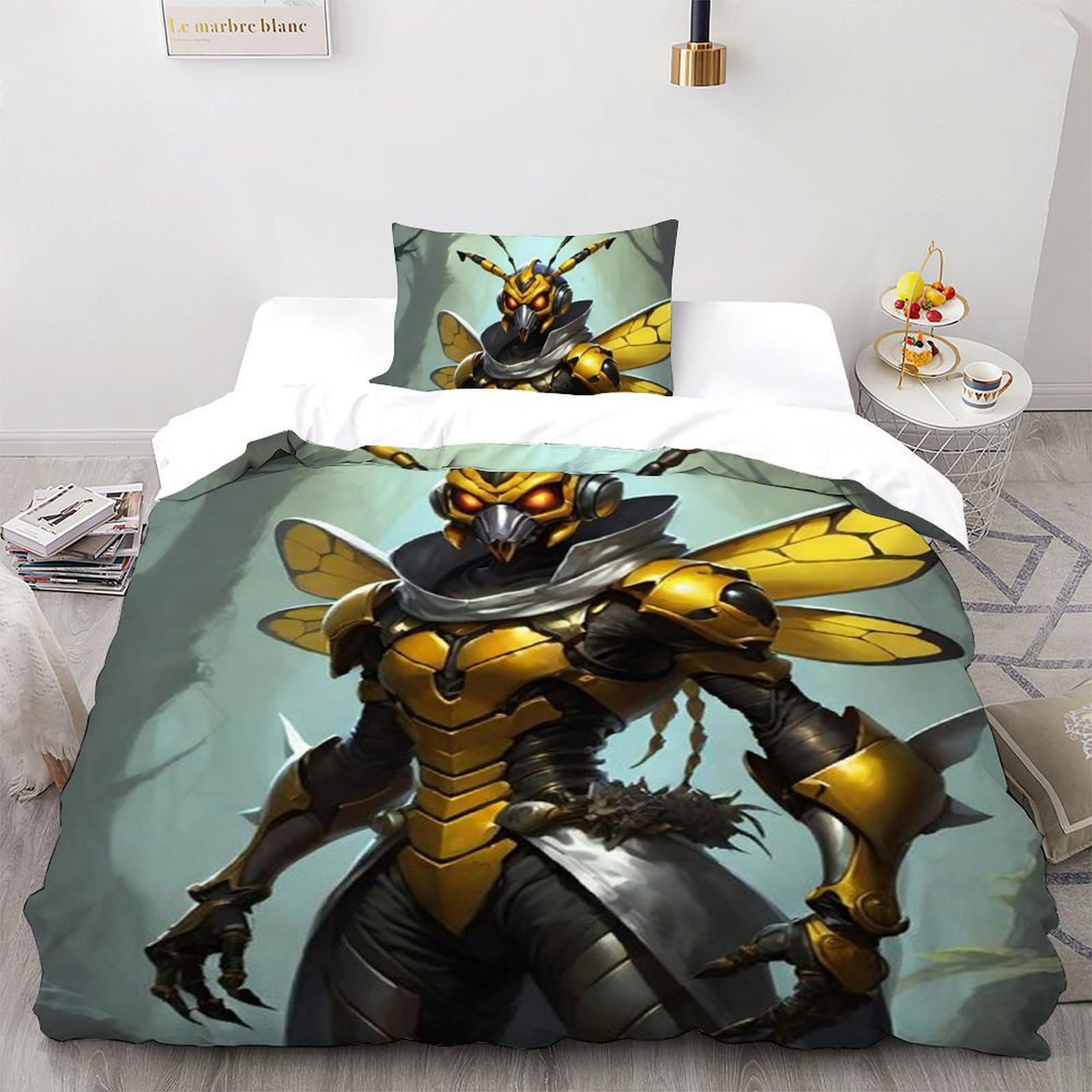 Housse de couette single 135x200cm en microfibre imprimé animaux avec taie
