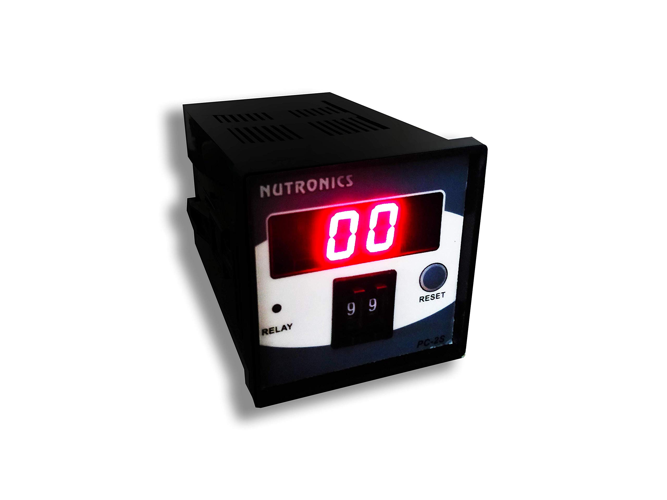 Nutronics Digital 2 Digit Counter Meter Model: PC-2S, Size: 48mmX48mm, Supply: 230VAC, Input: Proximity Sensor/Limit Switch, Output: 1 Relay, Range : 99counts