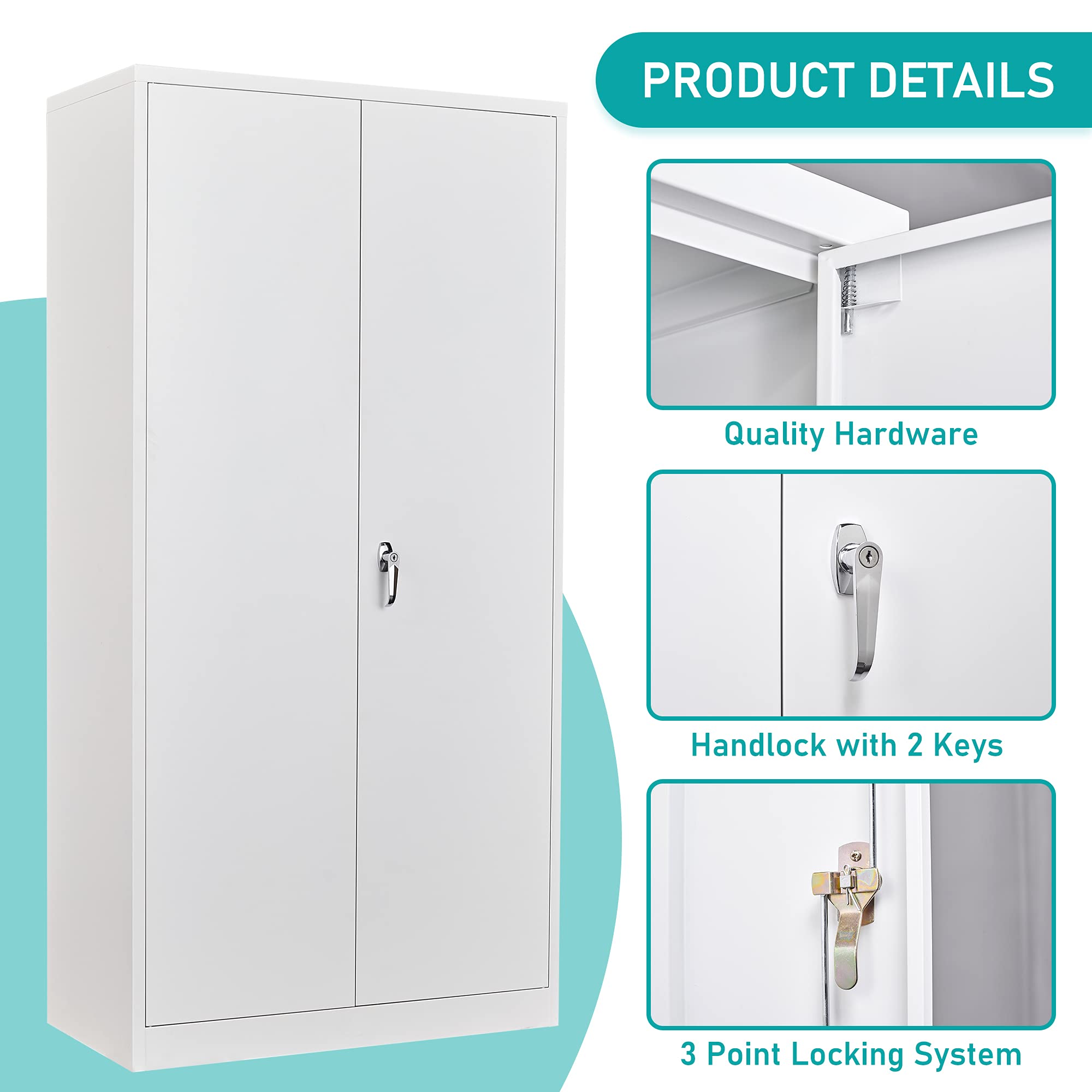 Buy Metal Storage with Locking Doors, 72'' Tall Steel