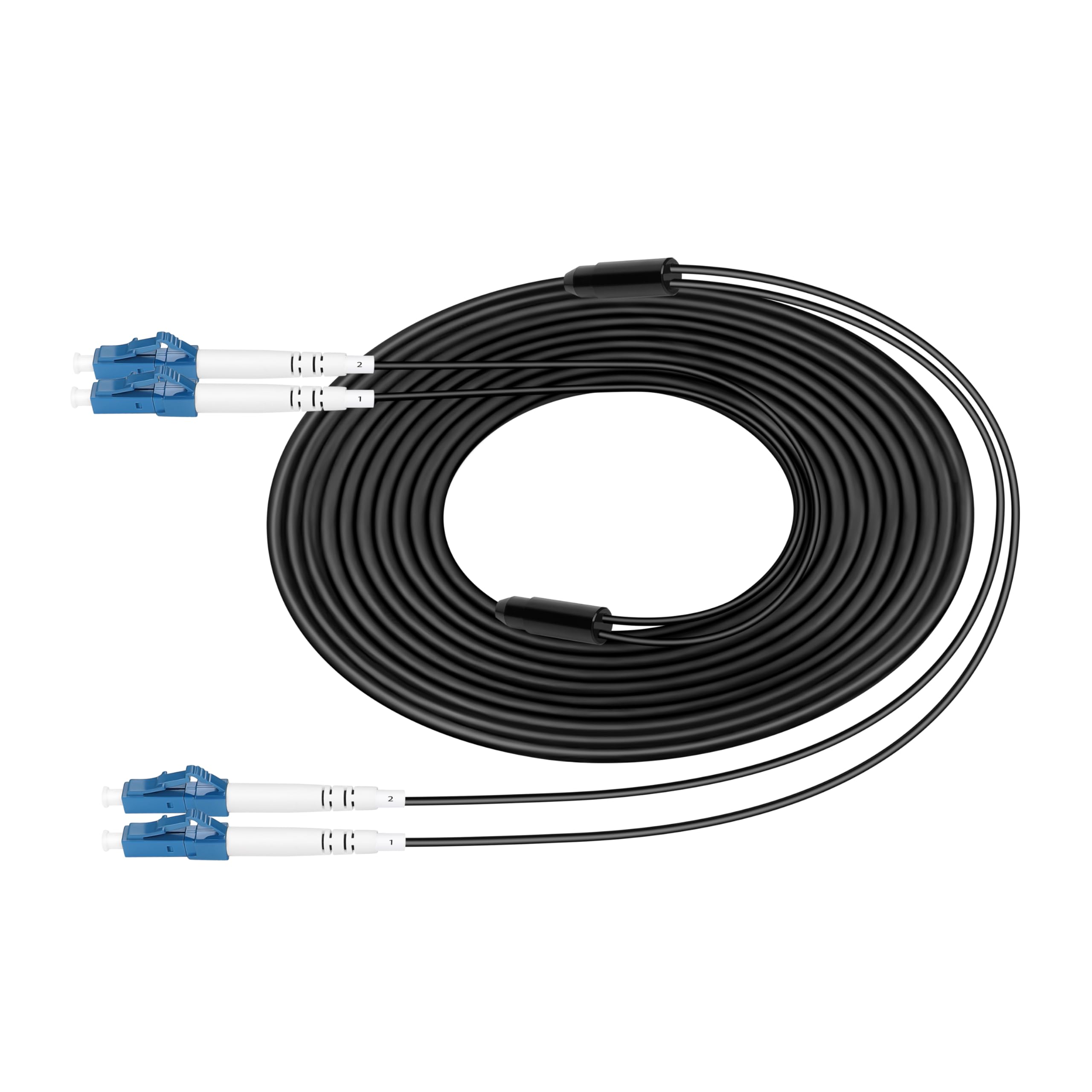 LC to LC Fiber Optic Cable Internet 100m/328ft,TPU Armored Single Mode Fiber Patch Cable 2 Core 9/125um OS2 Outdoor Fiber Patch Cable OD-4mm,UPC Simplex Fiber Optic Cable