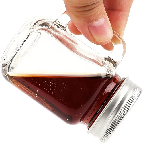 Miniatura 3 de Kingrol Paquete de 16 vasos de chupito de 2 onzas con tapas, tarros de vidrio para bebidas, postres, velas, manualidades