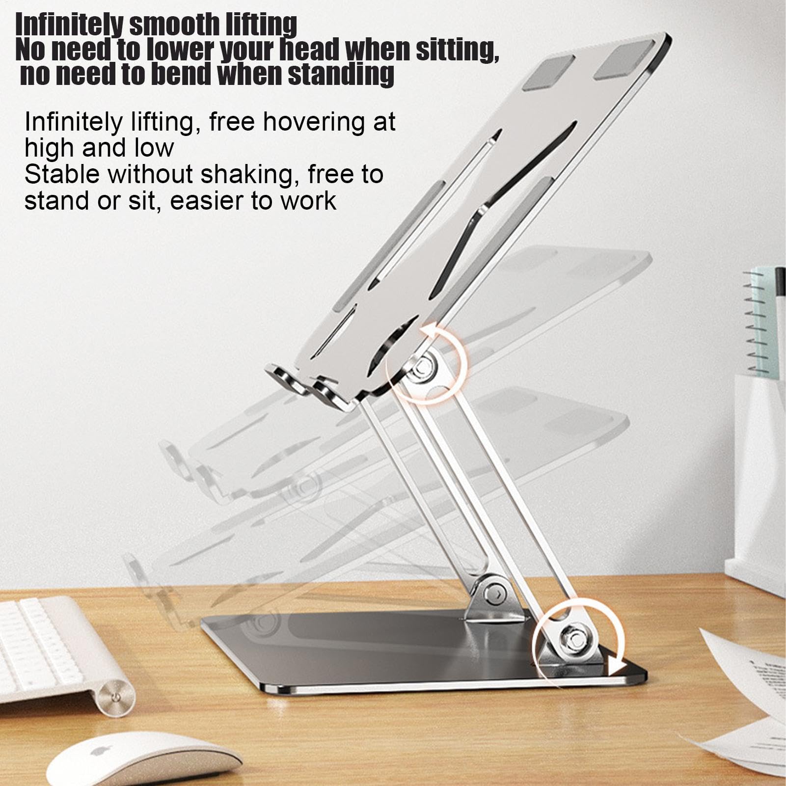 Supporto per laptop da scrivania, supporto per notebook da scrivania | Supporto per riser portatile pieghevole, supporto ergonomico per computer per il massimo comfort