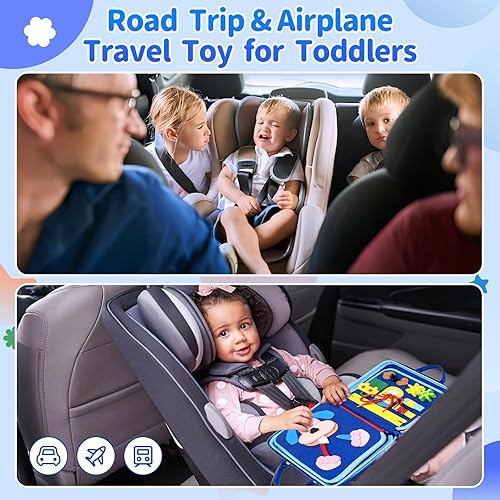 Miniatura 5 de Busy Board - Juguetes Montessori para niños pequeños de 1, 2, 3, 4 años, tablero de libros, juguete de viaje para automóvil avión, regalo de