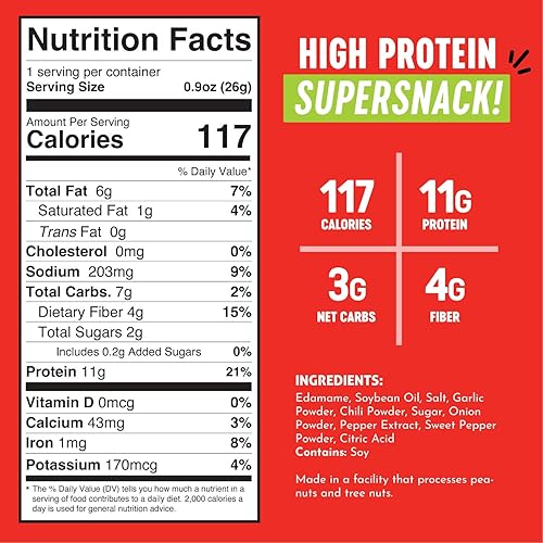 Vista 9 de The Only Bean Crunchy Dry Roasted Edamame Snacks (sal marina), Snack Food, High Protein (0.39 oz), Snack Asiático Japonés Sin gluten, Paquete de 100