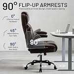 AreShark Ergonomic Office Chair with High Back Headrest, PU Leather Executive Desk Chair - Padded Flip-Up Armrests, Lumbar Support, Swivel Computer Chair for Home Office & Gaming