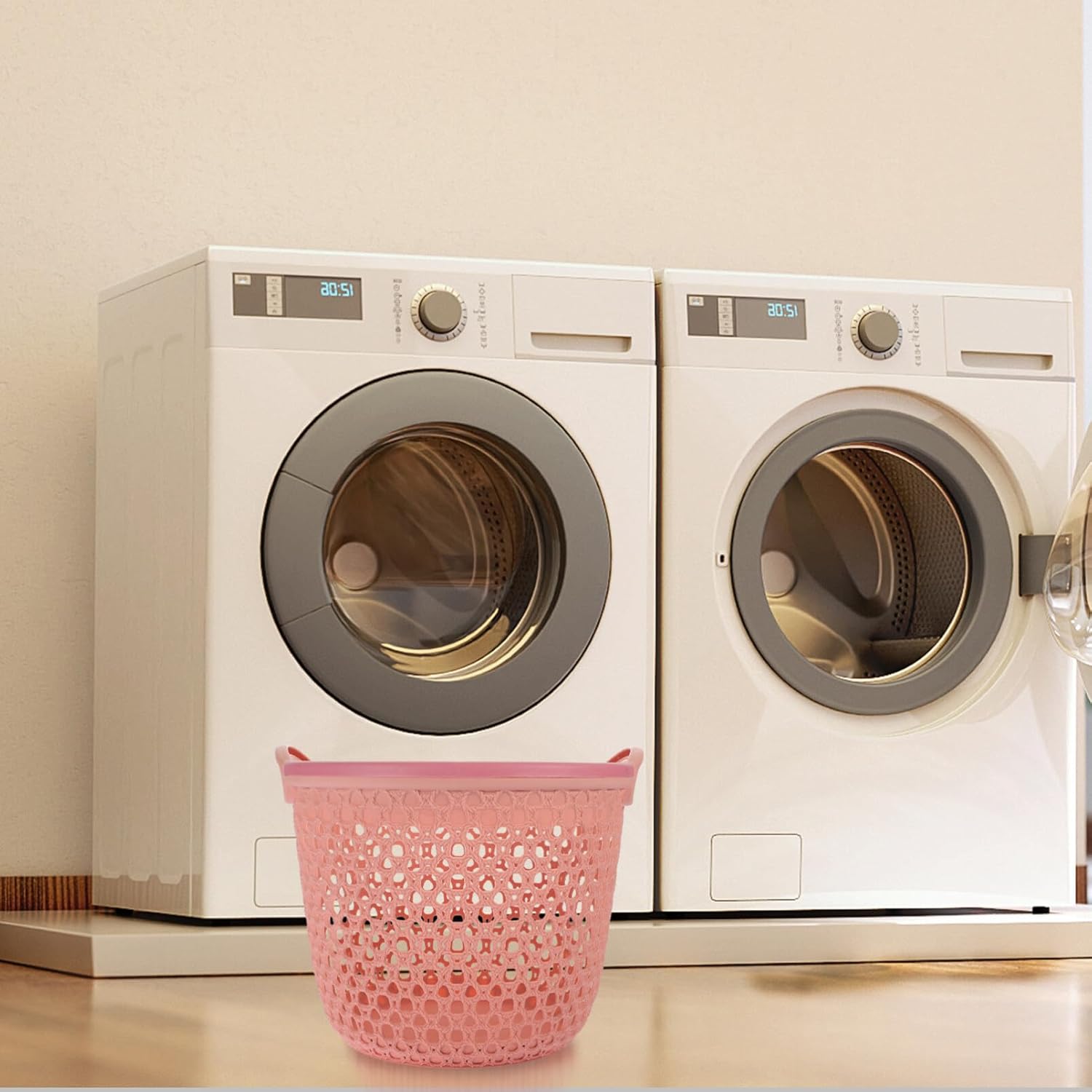 Luxshiny Laundry Hamper Organizer Portable Clothes Basket for Dirty Laundry Hollow Design for Bathrooms Bedrooms and Living Rooms