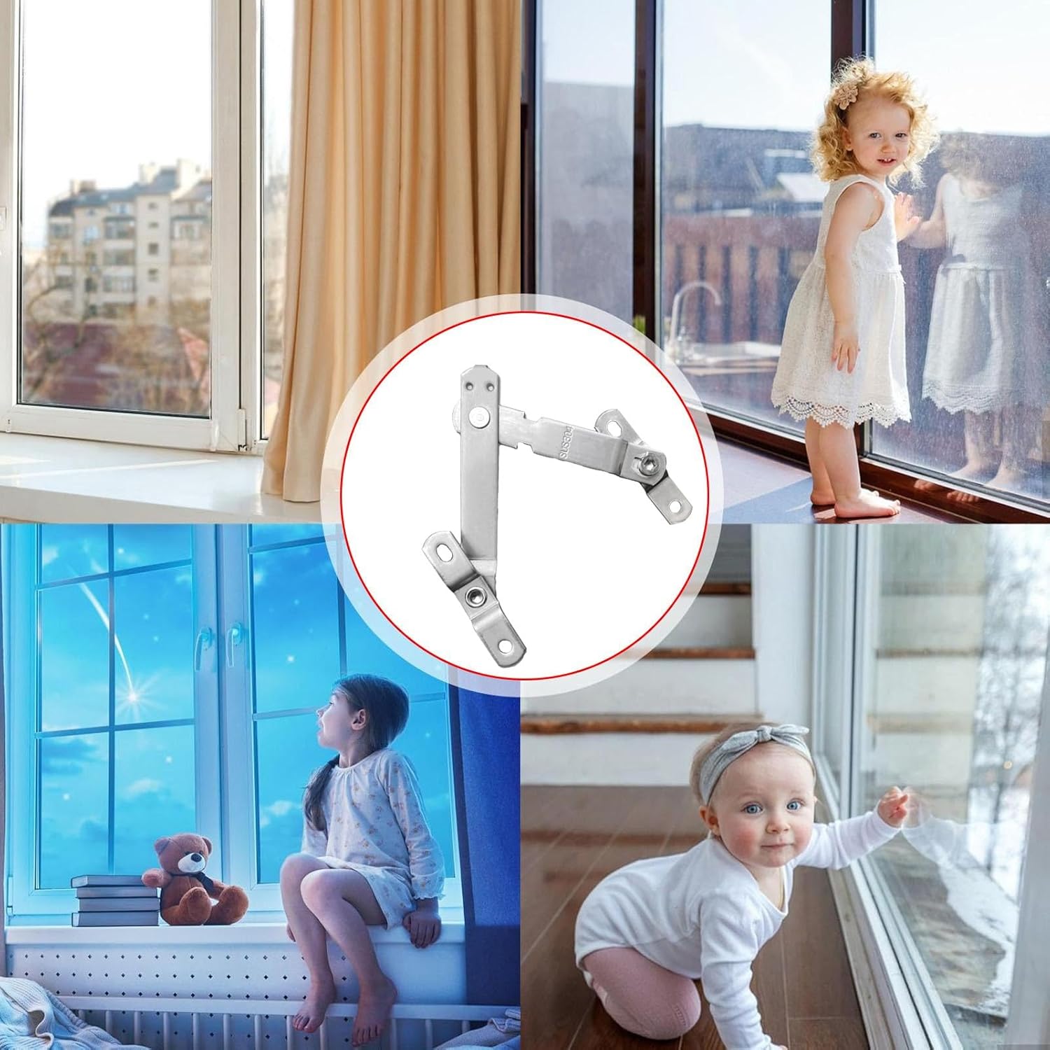 Casement Window Lock – Child Safety Latch Restrictor Guard, Stainless Steel Security Build, Durable Anti Rust Structure, Strong Locking Mechanism, Window Opening Control Device | Apartment Glass RV Pa