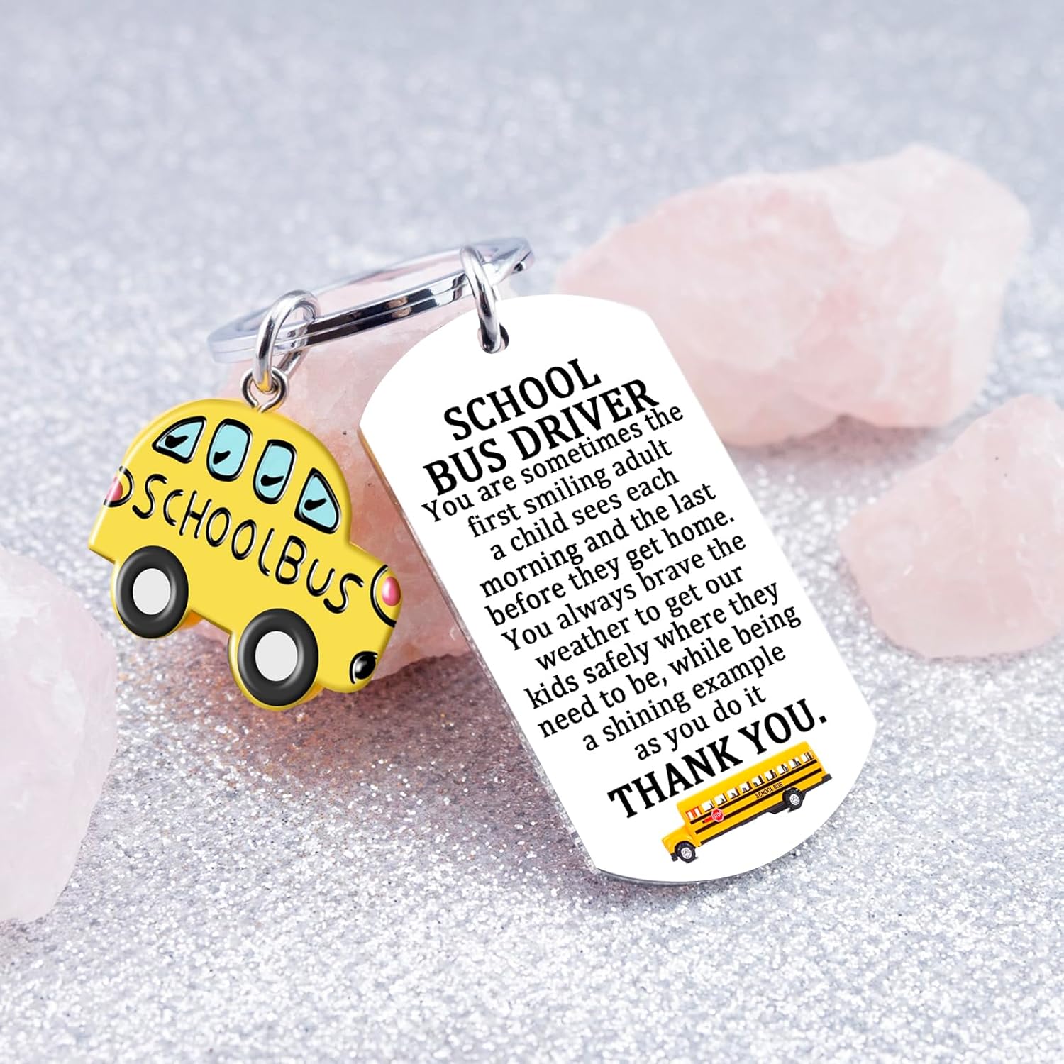 Bus Driver Appreciation Gifts For Men Funny School Bus Driver Gifts Thank You Gift Personalized Birthday Thanksgiving Day Keychain Small Gift For Him - Image 2