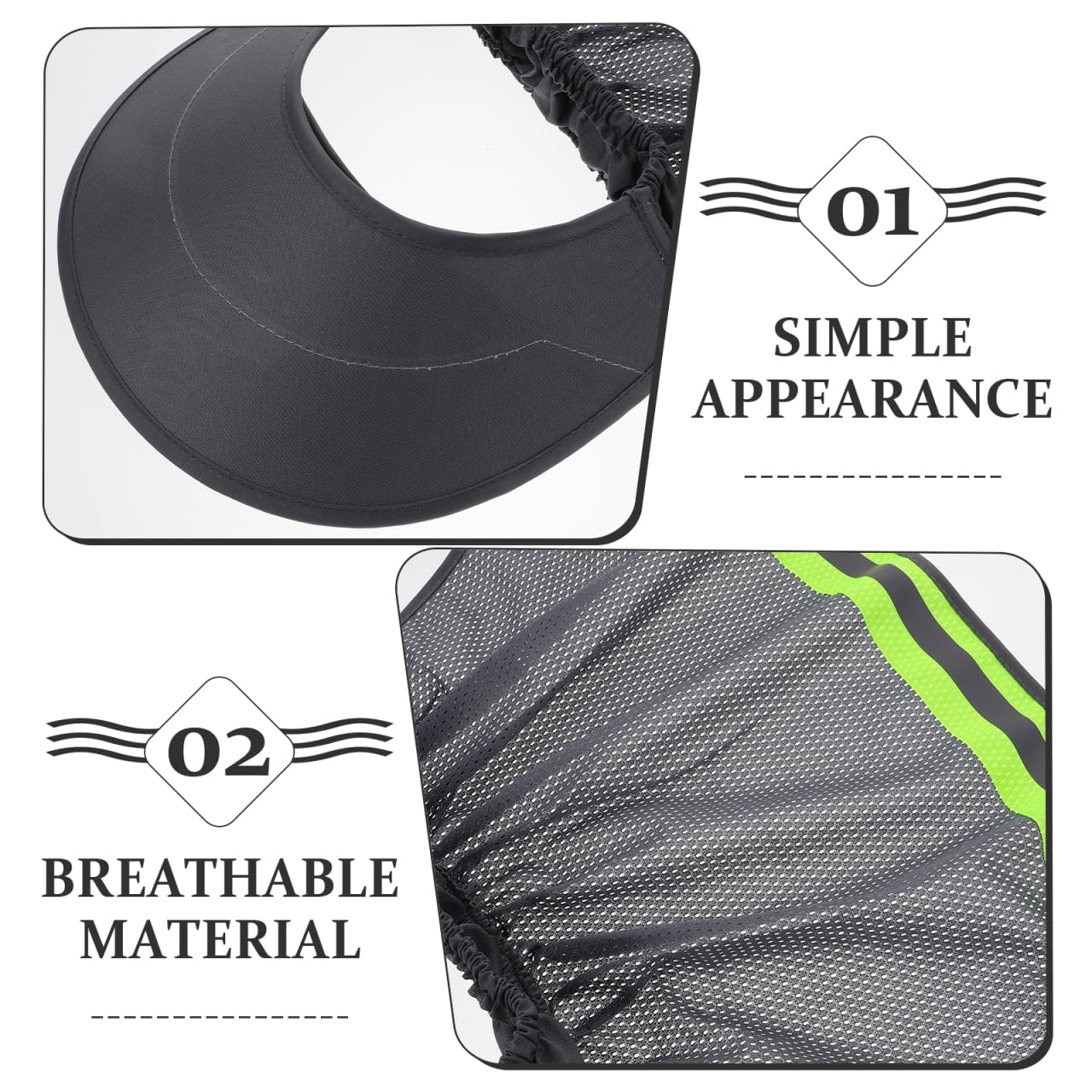 DOITOOL Protector Solar para Casco de Seguridad - ala de Casco Obra con Malla Transpirable y Banda Elástica - Sombrero de Protección Solar para Construcción, Trabajo Exterior y Verano (Gris)