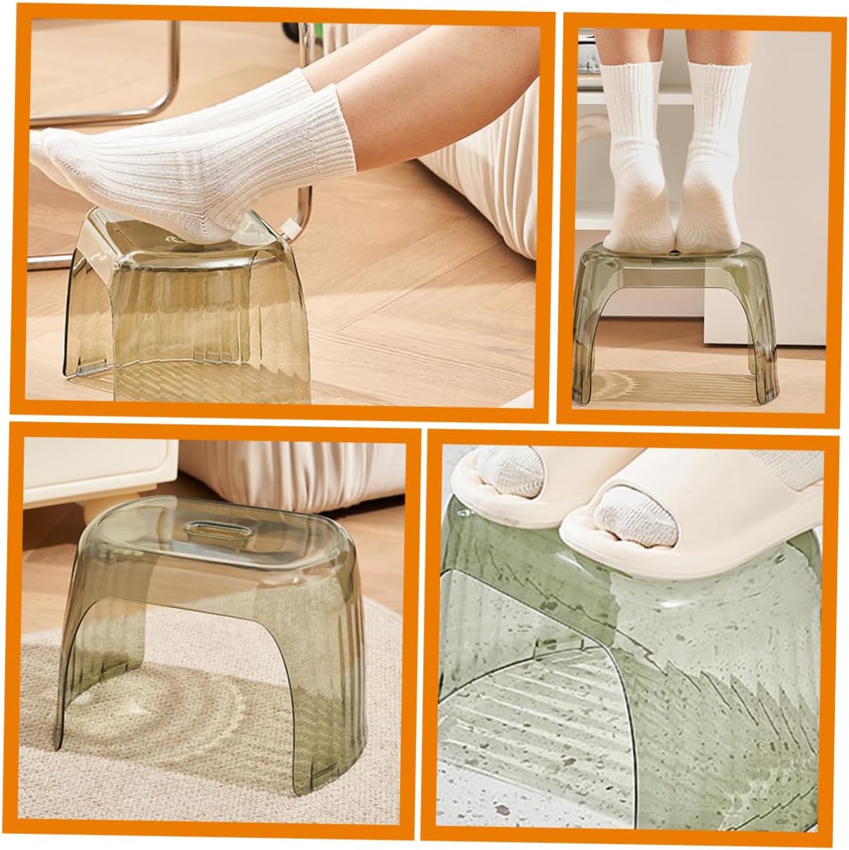 Functional Toilet Foot Stool for Adults and Boys and Girls Non- Bathroom Step Stool for Squatting Compact Home Footstool Green Space-Saving Design