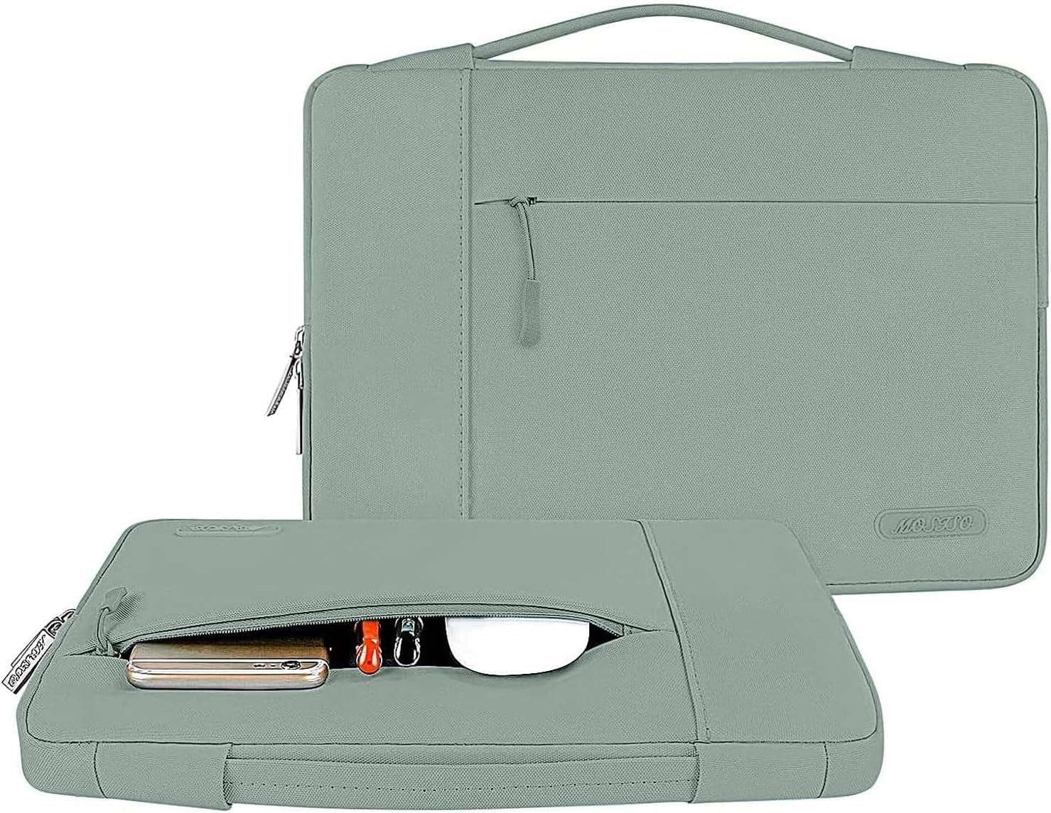 MOSISO Compatible with MacBook Air 13.6 inch Case 2022 2023 2024 Release M3 A3113 M2 A2681, Plastic Hard Shell Case&Keyboard Cover&Screen Protector&Type C Adapter 2 Pack&Polyester Bag, Antique Green