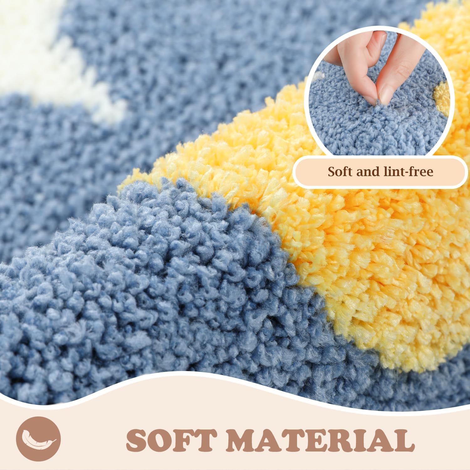Bath Rug for Bathroom Super Soft Fluffy Rug Home Floor Mat Floral Carpet Water Absorption Machine Washable Bath Mat for Bedroom, Living Room and Bathroom, 19.6 x 31.5 Inches, White