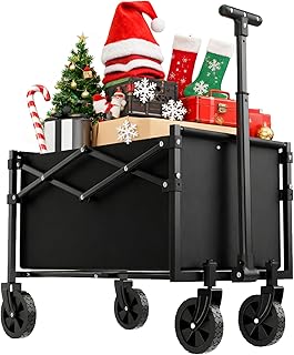 Lite Collapsible Folding Wagon - Lightweight Utility Cart, 50L Capacity, 220 lbs Load, Compact Fold, Perfect for Beach, Garden, Shopping, Outdoor Activities