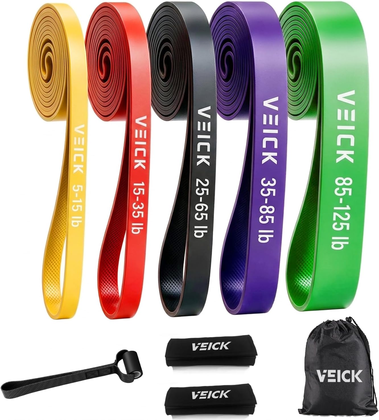 VEICK Resistance Bands, Pull Up Assistance Bands, Workout Exercise Bands, Long Resistance Bands Set for Men and Women, Elastic Bands for Stretch, Power Weighted Gyms at Home Fitness Equipment