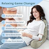 Vista 6 de Sasttie Almohada de lectura para sentarse en la cama, de espalda, respaldo para silla de apoyo, artículos esenciales para dormitorio universitario