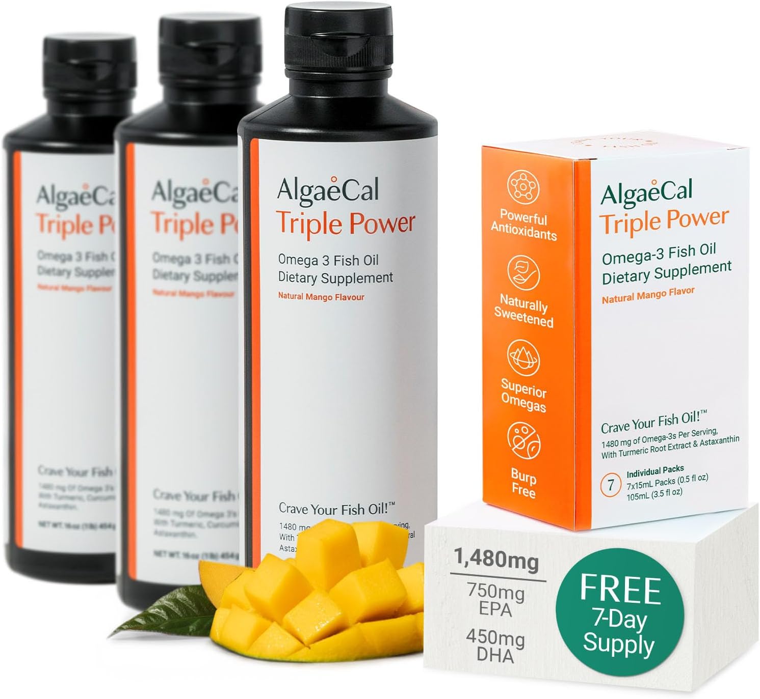 ALGAECAL 3 Pack Bundle Triple Power Omega3 Fish Oil