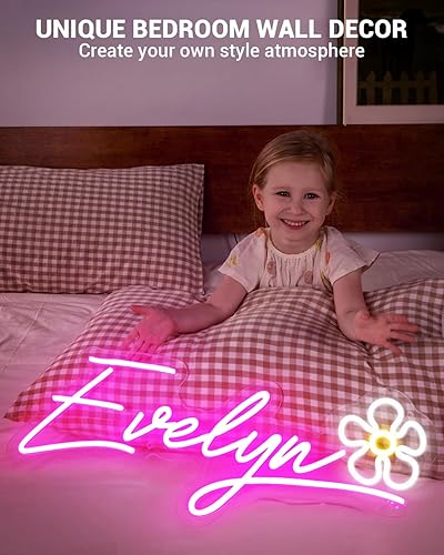 Miniatura 2 de Letreros de neón personalizados para decoración de pared letreros de luz LED regulables con nombre personalizado para familiares cumpleaños bares