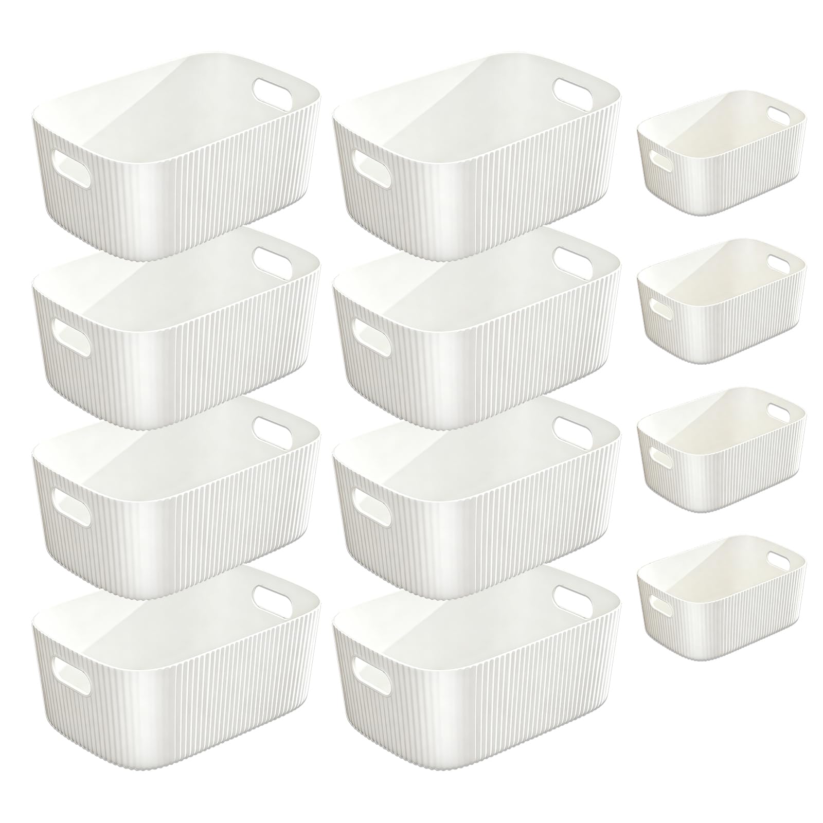 GAOHAN 12PCS Plastic Storage Boxes with Handles,Medium Storage Baskets Set — image 1