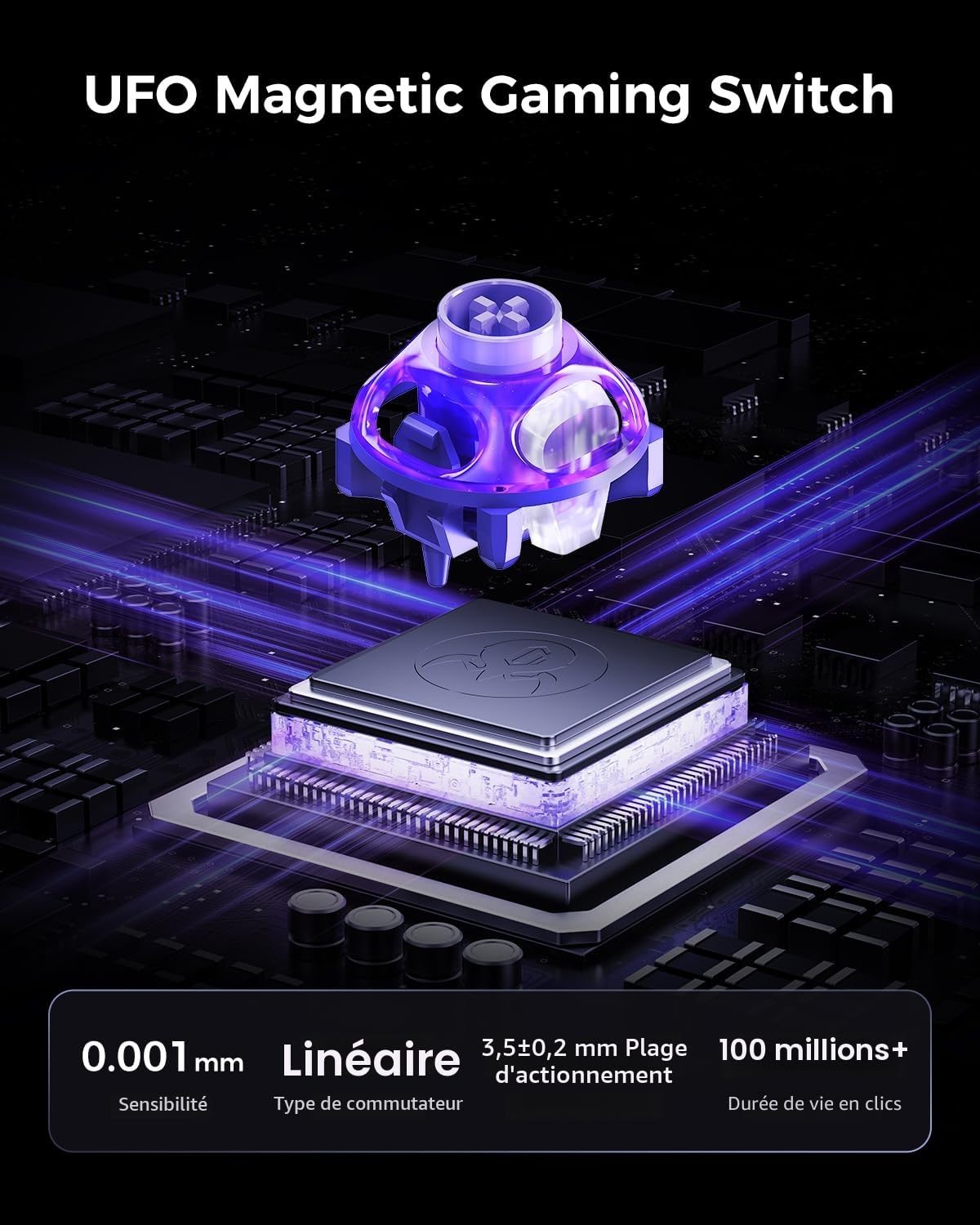 GravaStar Mercury V60 Pro Clavier Gaming 60% Effet Hall, Switchs Magnétiques, RT 0,005mm, 8K Polling Rate, Rapid Trigger, Châssis Aluminium CNC, Latence 0,125ms, Pilote Web, RGB (Gunmetal Smoke)