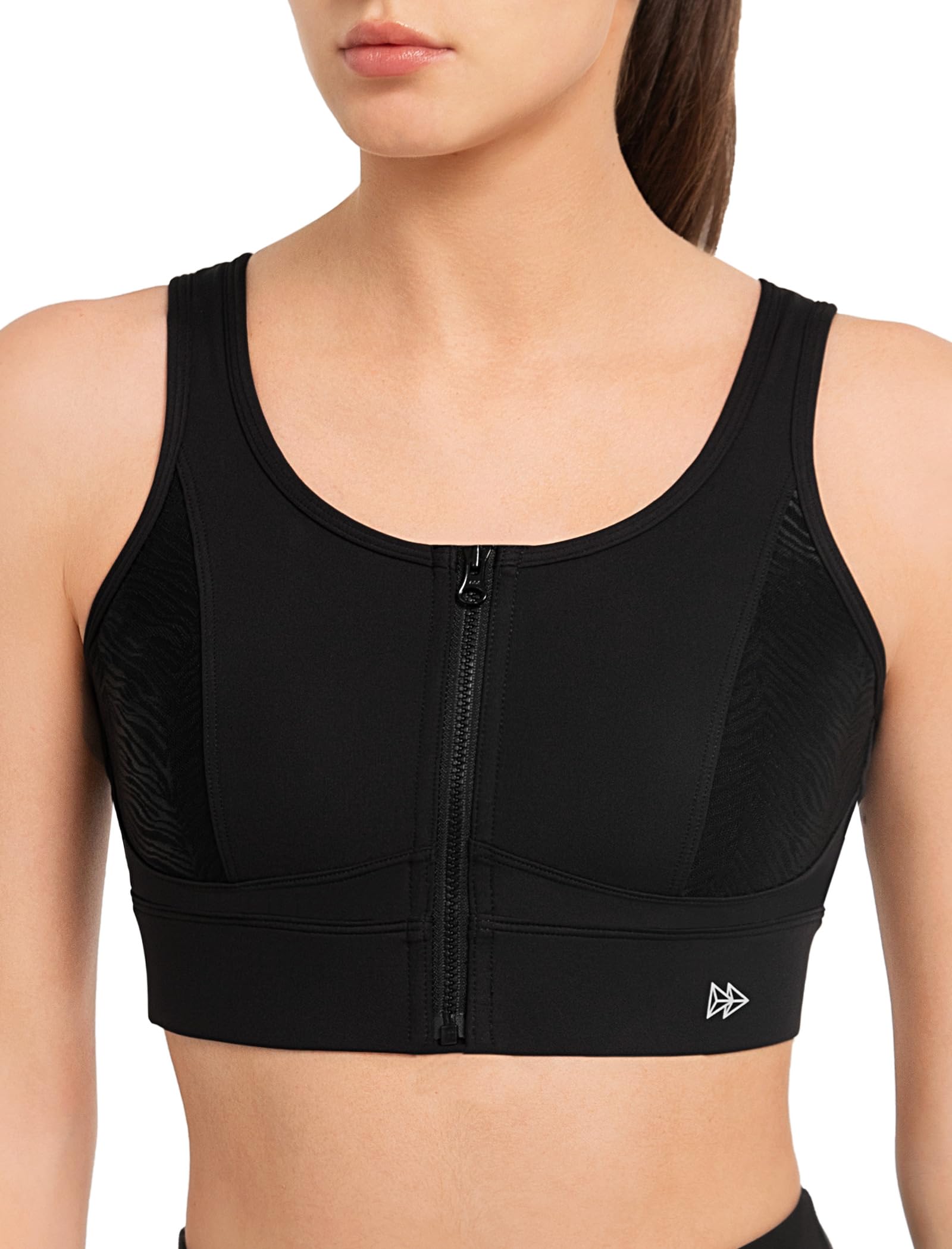 Yvette Reggiseno sportivo di supporto con chiusura frontale per le donne ad alto impatto Plus Size Reggiseno sportivo Supporto completo Esecuzione Allenamento