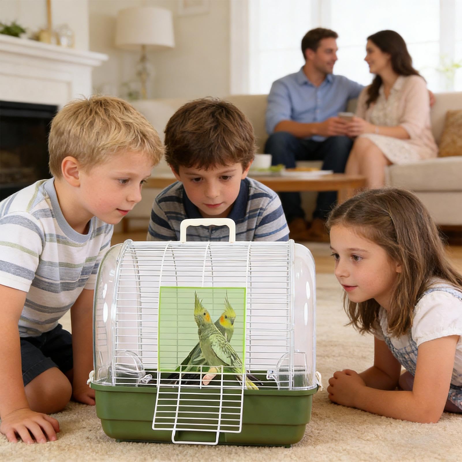 Tragbarer Vogelkäfig Transparenter Transportkäfig Für Unterwegs | Wellensittichkäfig Geeignet Für Conure Nymphensittich Kanarie Unzertrennlicher Fink Wohnzimmer Balkon Außenbereich Sowie