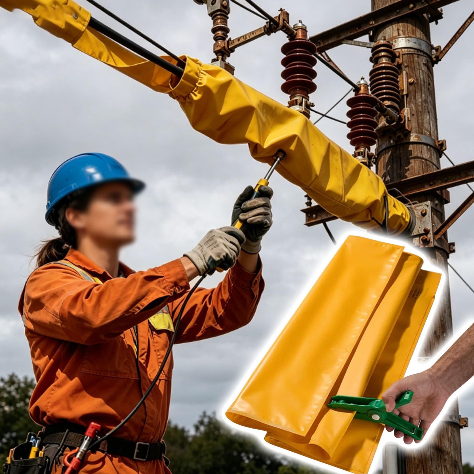Fundas de Manta Doble de Alta Resistencia, Alfombrillas de Seguridad eléctrica de Emergencia/Alfombrillas Protectoras Impermeables en Paquetes de 1/2/4/6 Unidades para construcción al Aire l