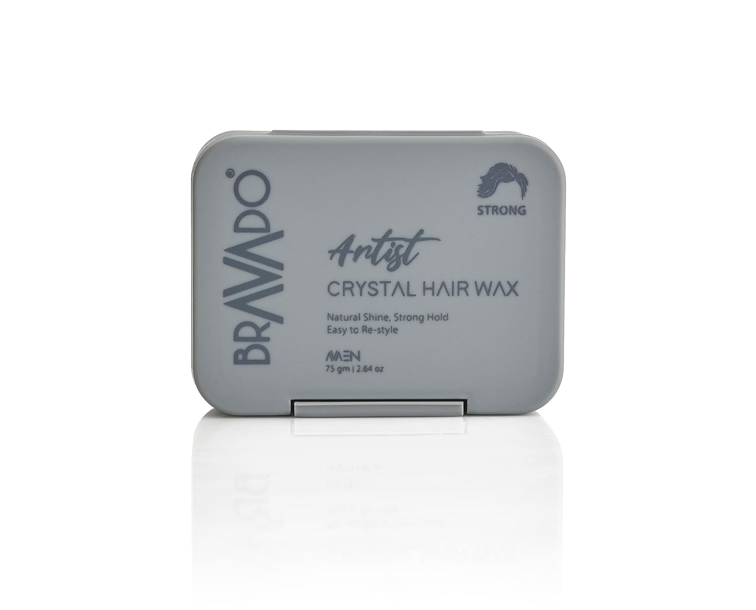 BRAVADO Artist Crystal Hair Wax Stronghold for Men – 75gm | Hair Styling Wax with Glossy Finish | Nourishment and Conditioning of Hair with Black Oat and Lecithin | Easy to restyle and long-lasting hold | Sweat-proof hair wax