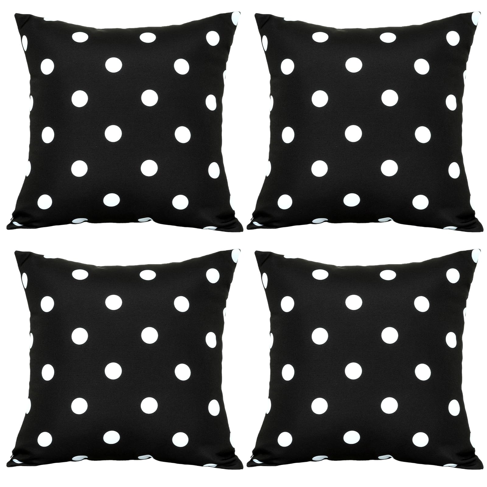 3E Home Black Dot Outdoor Cushion Covers 45 x 45cm Set of 4