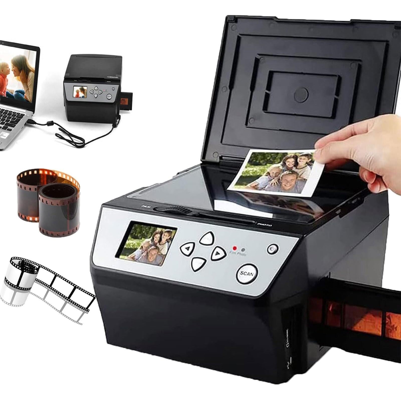 USB Multifunction Scanner (Film/Slide/Photo), Convert - 135&110 Film/35mm Slide + Photo/Document/Business Card to HD 22mp Digital Jpg File + 5" LCD Screen-image-13