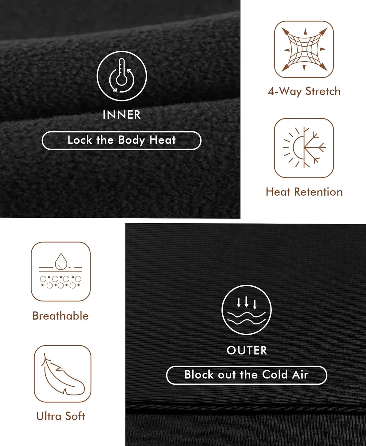 Women's Turtle Necks Long Sleeve Shirts Basic Thermal Underwear Tops Lightweight Base Layer - Image 4