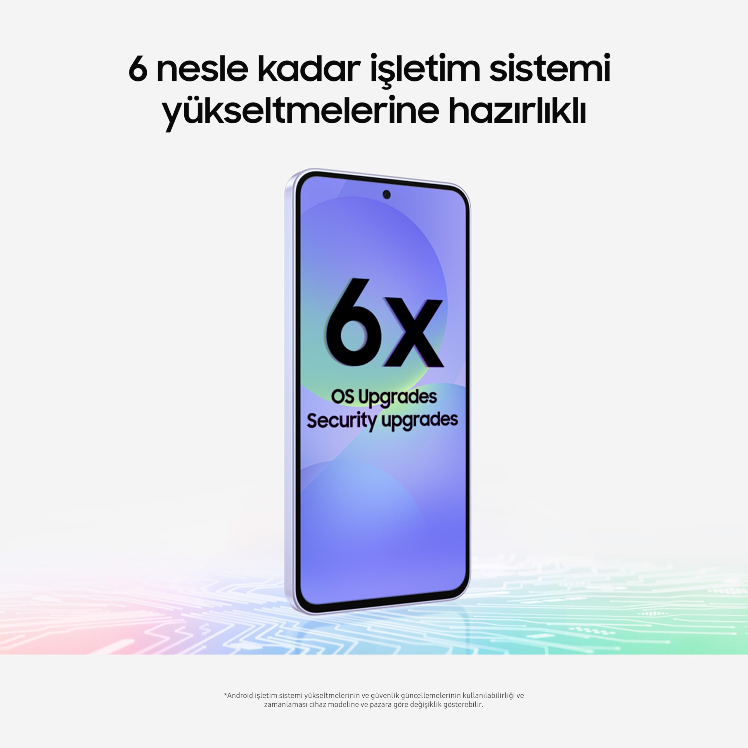 Samsung Galaxy A36 5G, Android Smartphone, 256GB Speicher, 8GB RAM, hellgrau, 6X Betriebssystem-Upgrade, großes Display, Octa-Core-Prozessor