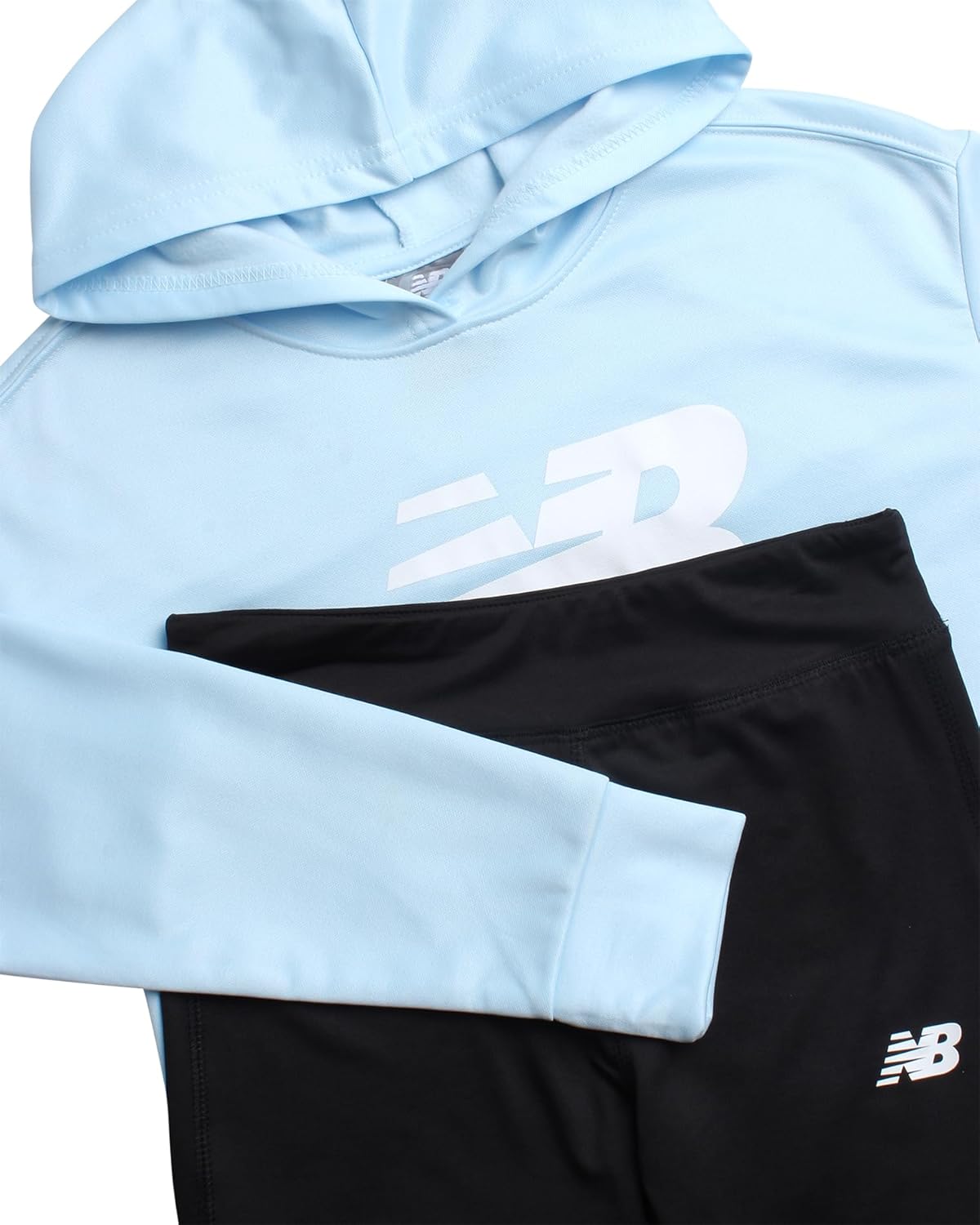 New Balance Girls Leggings Set - 2 Piece Pullover Girls Hoodie Sweatshirt & Athletic Leggings Kids Activewear Outfit (7-12) - Image 2