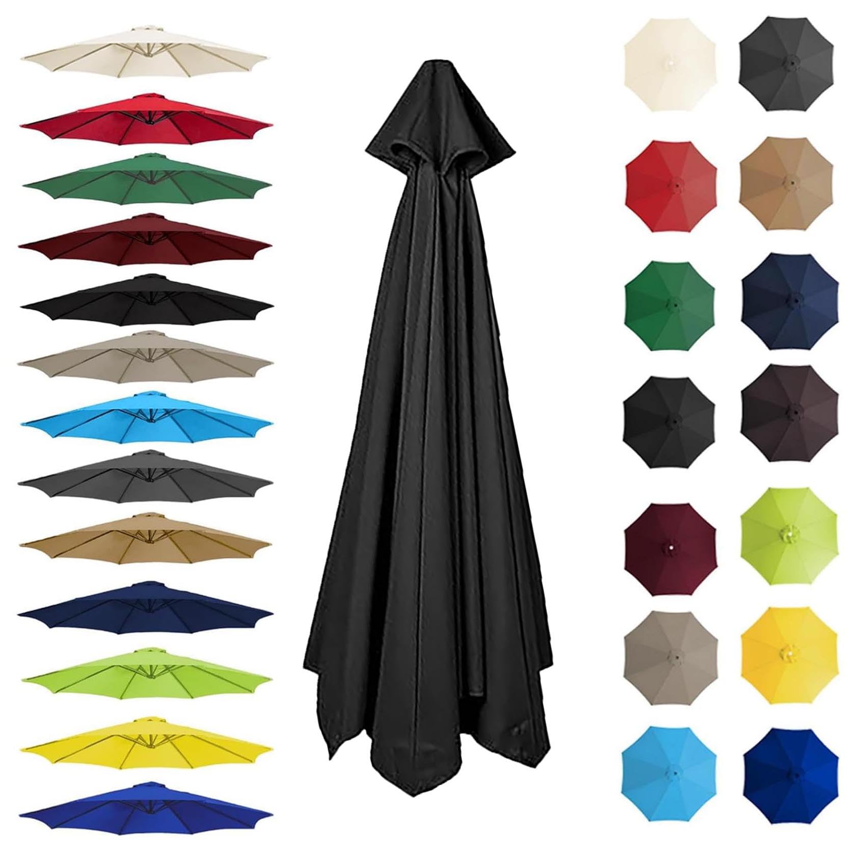 Replacement Parasol Canopy for Garden Outdoor Waterproof Umbrella Replacement Fabric 6/8 Arms 2.0m 2.7m 3.0m 6/8 arms cantilever stands Patio Umbrella Replacement Canopy