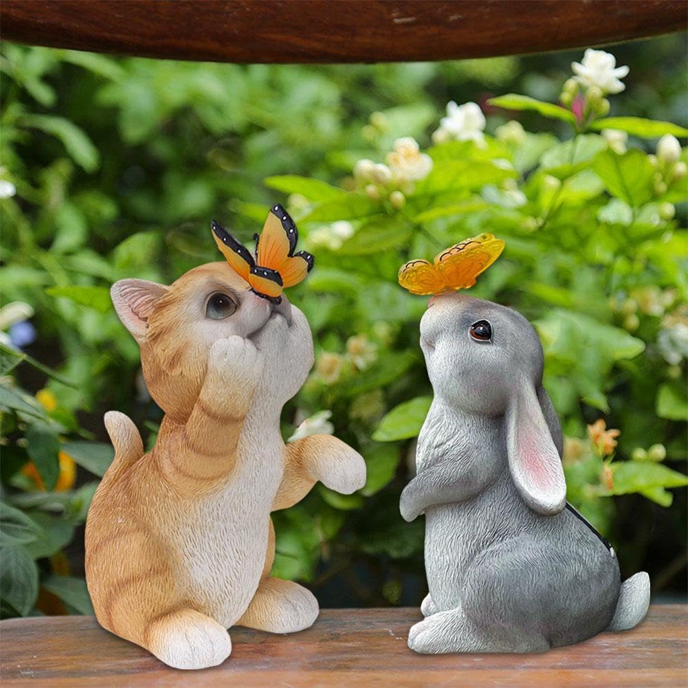 Simpatica statuetta di animali da giardino con statua di gatto appesa per la decorazione dell'interno della camera da letto  15