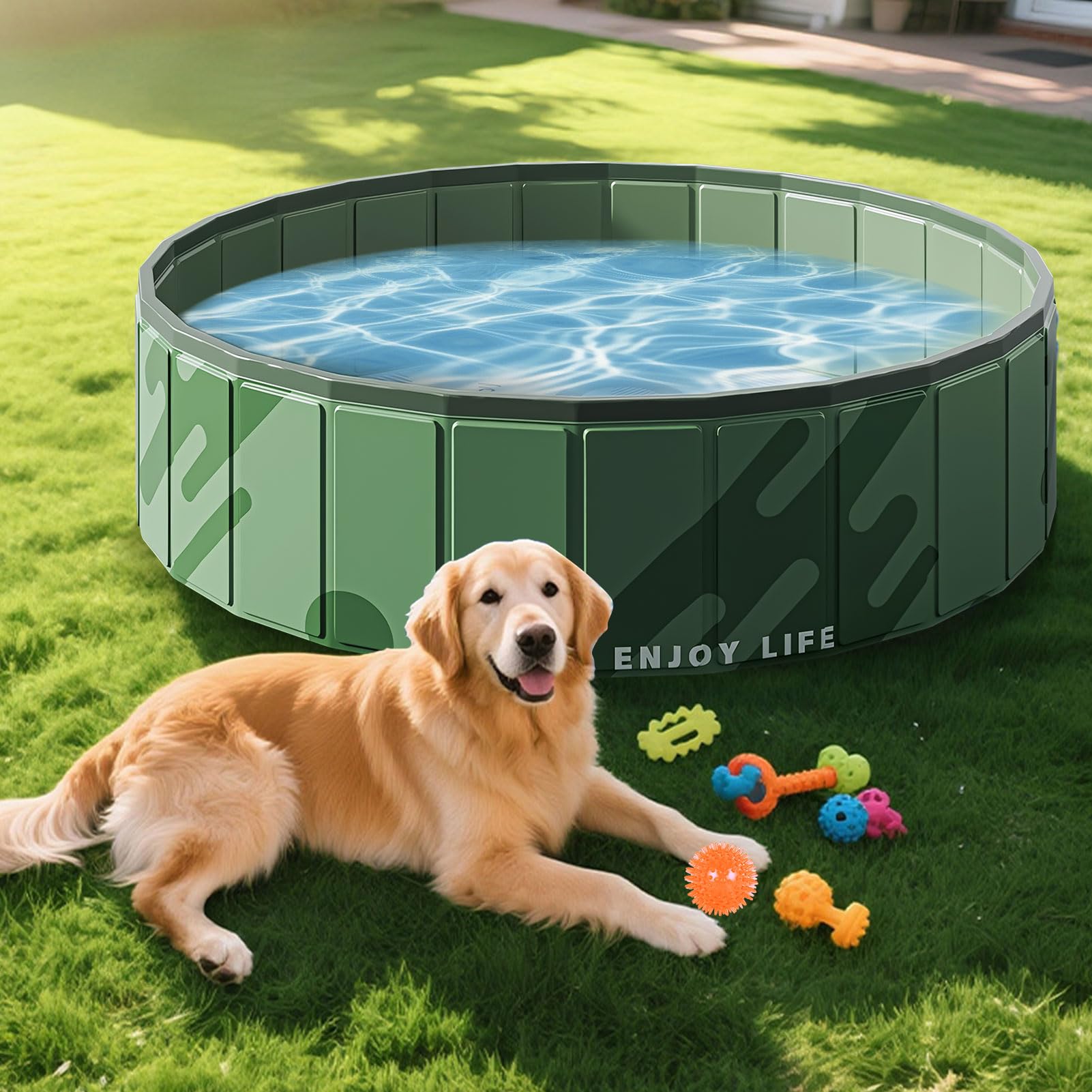 Piscine pour chien de grande taille - 80 x 20 cm/100 x 30 cm - Piscine pliable portable - En PVC épais - Baignoire pour chien robuste antidérapante et résistante à la déchirure - Pour grands et petits