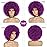 JSDshine 70s Afro Kinky Curly Wig For Women, Purple, Synthetic Fibers, Soft, Bouncy, Natural Looking, With Bangs