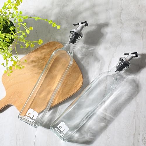 Miniatura 6 de GMISUN - Juego de botellas dispensadoras de aceite de oliva y vinagre, 2 botellas dispensadoras de aceite y vinagre, dispensador de aceite de cocina