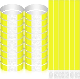 Harrycle 600 Piezas Pulseras Festivas Pulseras de Entrada Impermeables Banda de Muñeca de Evento Ligeras Papier Kontrollbänder für Veranstaltungen para Fiestas Discotecas Parques Acuáticos(Amarillo)