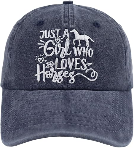 Miniatura 6 de Just Girl Who Loves Horse - Gorra de béisbol ajustable de algodón lavado para mujer